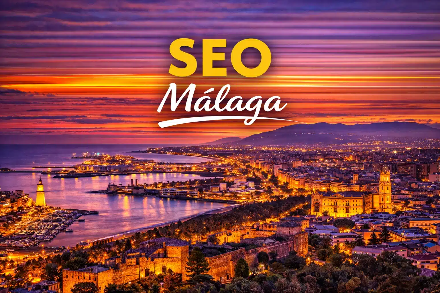 Vista aérea de Málaga utilizada para la página de servicios SEO.